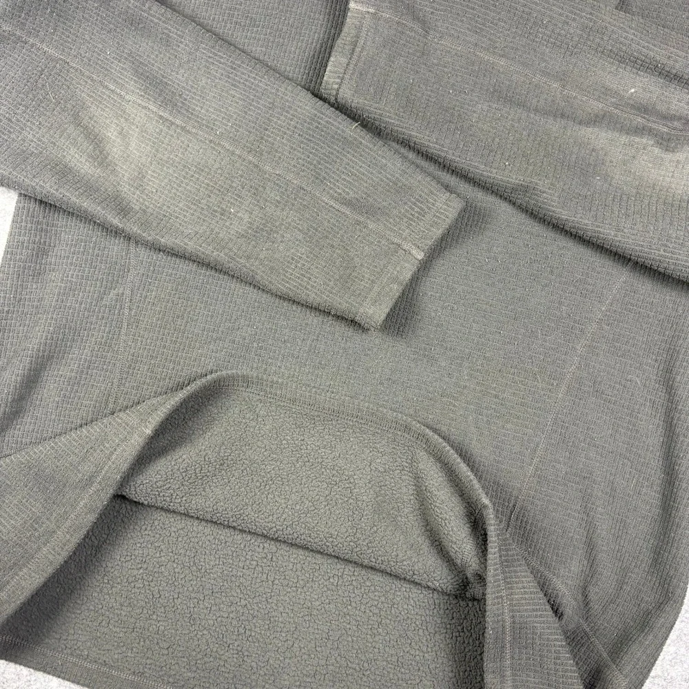 The North Face Quarter Zip Fleece Pullover Waffle Grid Charcoal Gray Mens L